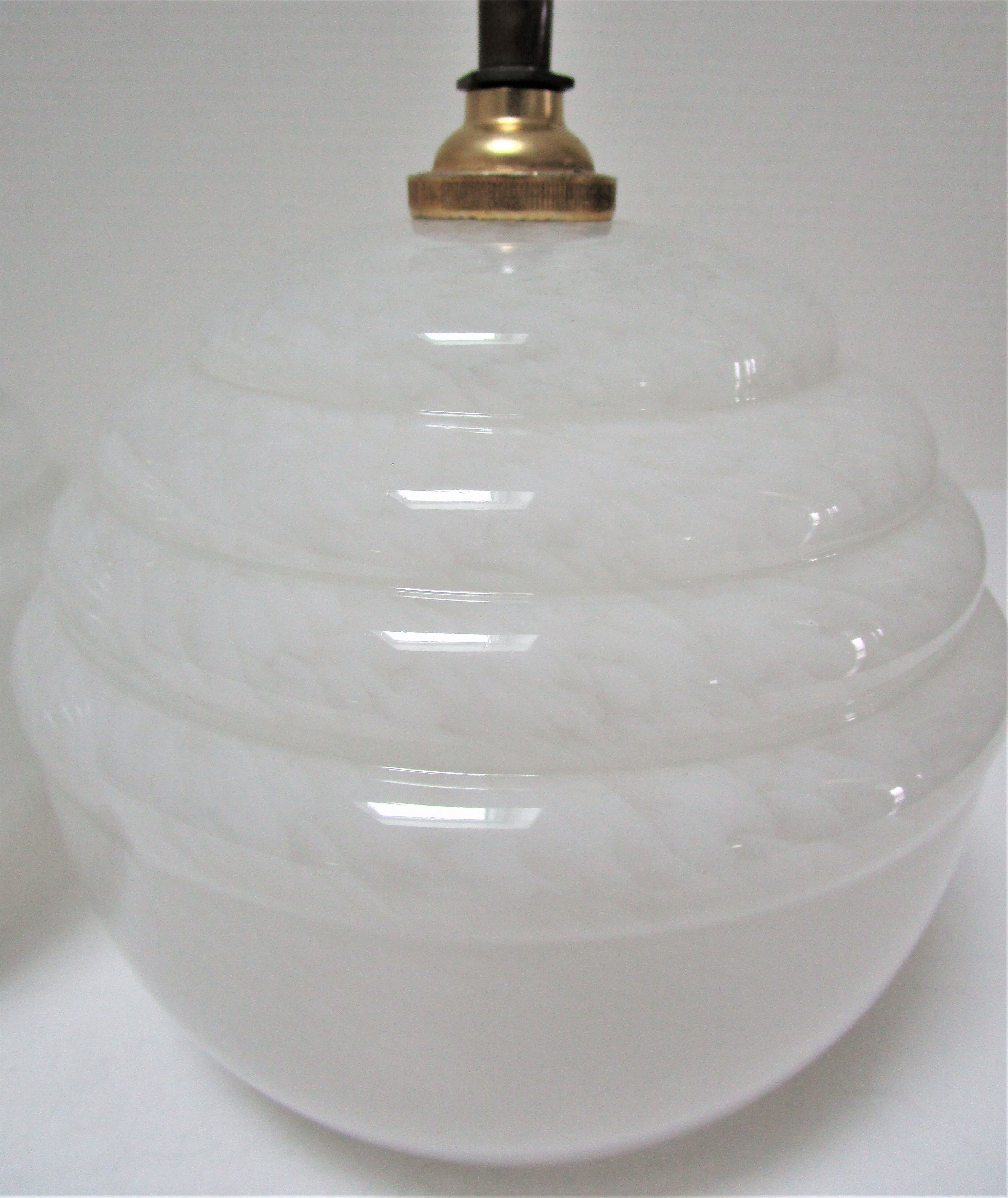 Pair of porcelain sconces brass glass of clchy white art deco