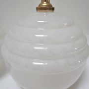Pair of porcelain sconces brass glass of clchy white art deco
