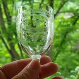 6 anciens verres a pied a porto en cristal de baccarat gravé