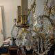 Old chandelier 8 branches bronze and Bohemian crystal late nineteenth