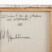 Ensemble de 2 peintures abstraites intitulées « Fyrhat » de l'artiste belge Nico de G
