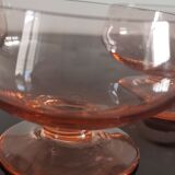 Set of 6 old standing cup in pink crystal
