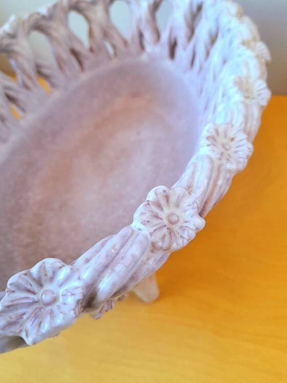 Woven ceramic fruit bowl, Fratelli Fanciullacci 1950