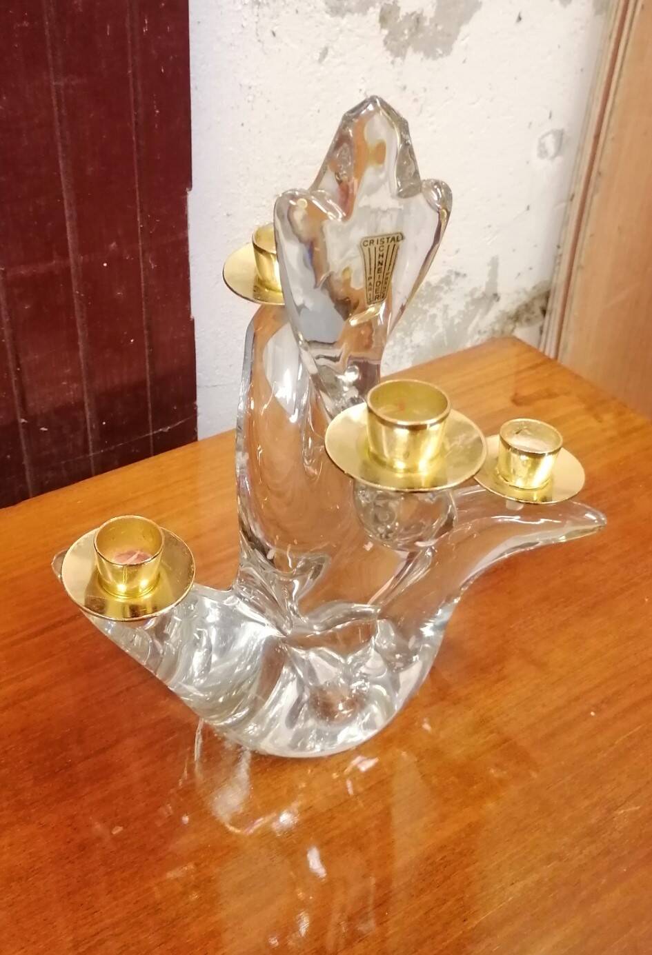 Schneider crystal candlestick - 4 light arms.