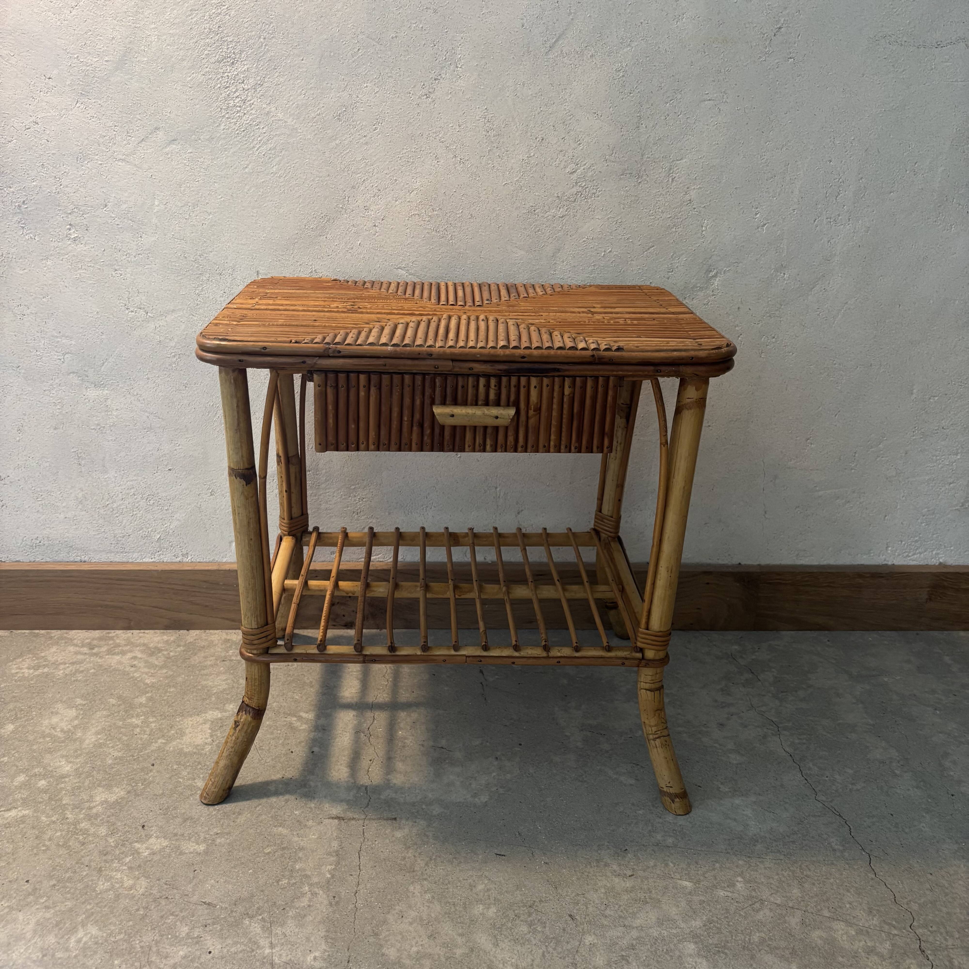 Rattan bedside table