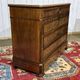 Napoleon III commode in mahogany, oak and with a fine white marble top, late 19th century.