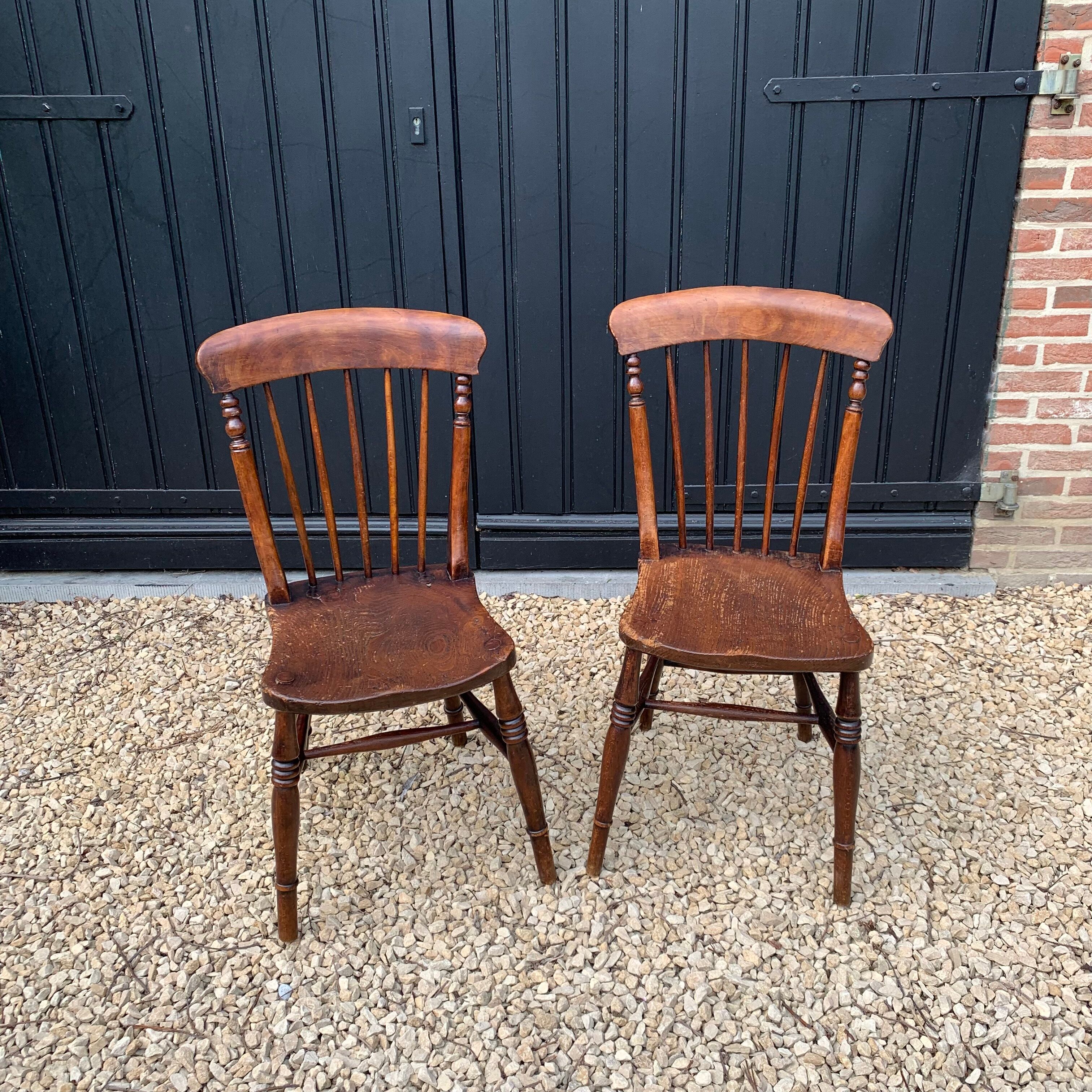Pair of Windsor chairs stamped