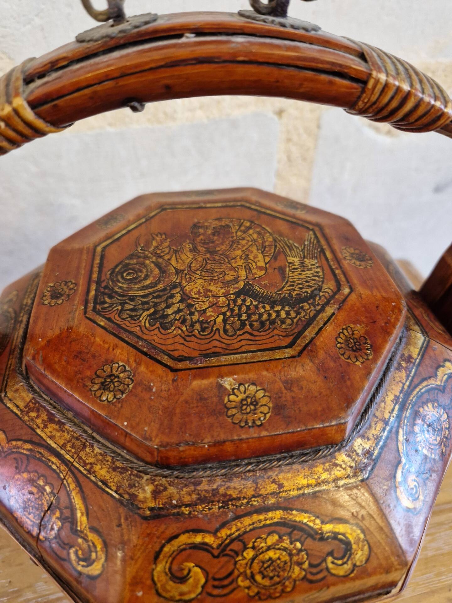 Antique Wedding Basket China 19th Century