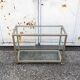 Console Ottone e vetro con ruote Italia Anni '70