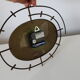 Wall clock vedette steel brass red
