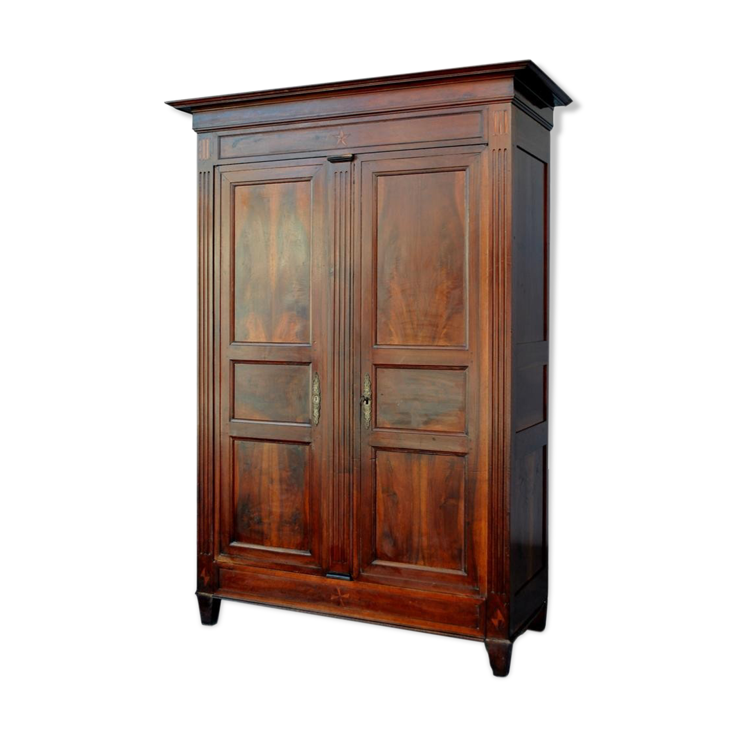 Wardrobe Louis XVI period 18th century mahogany