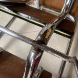 Vintage stepladder in Formica, wood and chromed metal