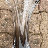 Smoky crystal designer vase, Murano Sommerso style, vintage, 1970s