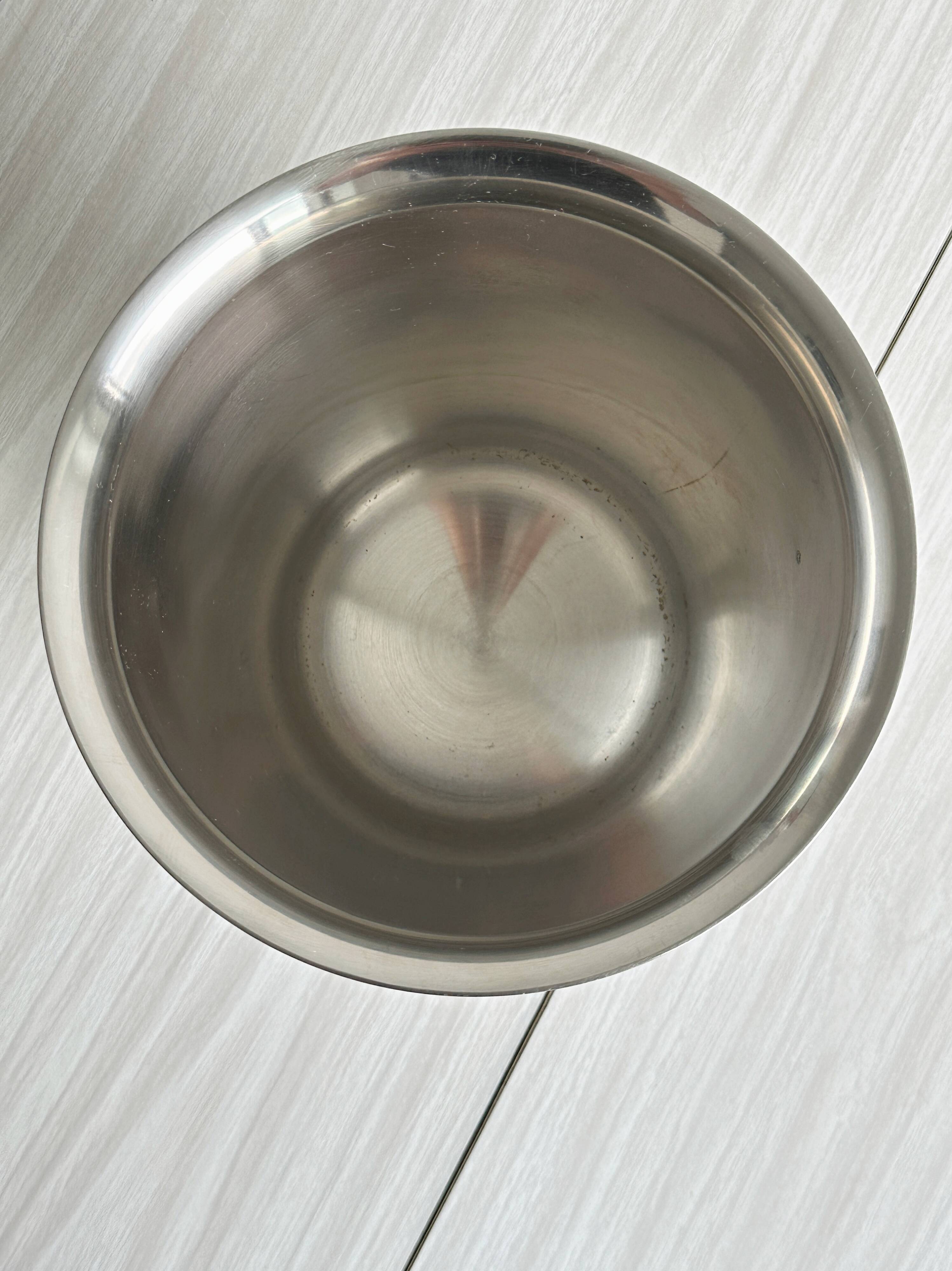 Shiny stainless steel champagne bucket