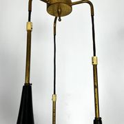 Mis-Century Stilnovo style pendant with three lights. Italy 1950s