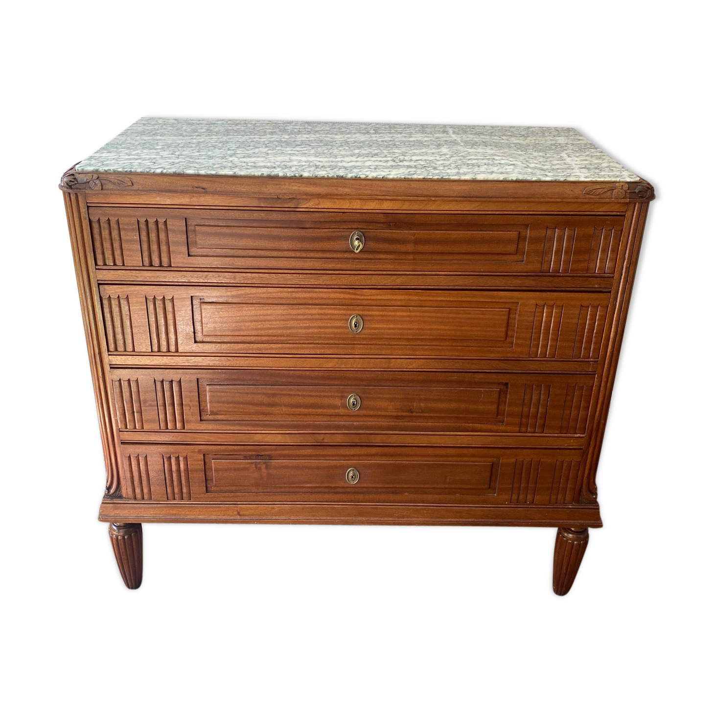 Dresser art deco top green veined marble