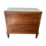 Dresser art deco top green veined marble