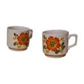 Duo of Italian porcelain mugs