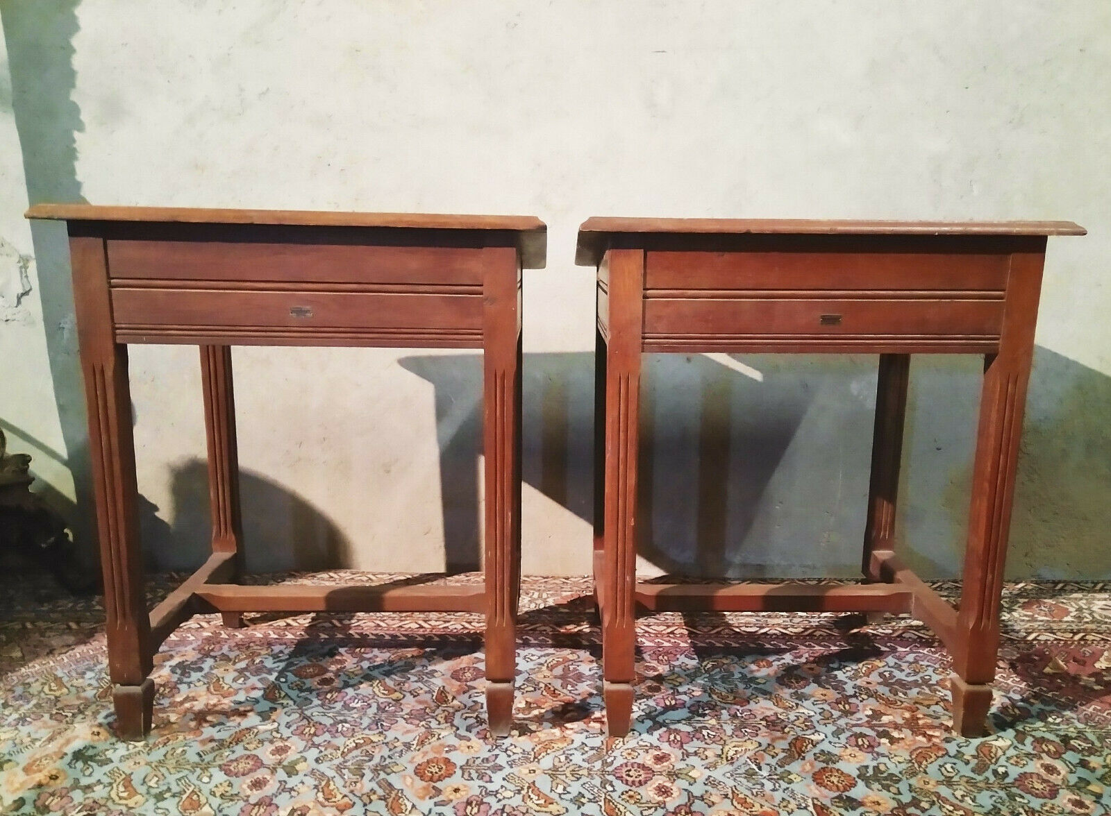 Pair of vintage school desks Hachette Messengers