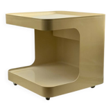 Rolling Bar Cart in Beige Plastic by Marcello Siard for Longato, Italy, 1970