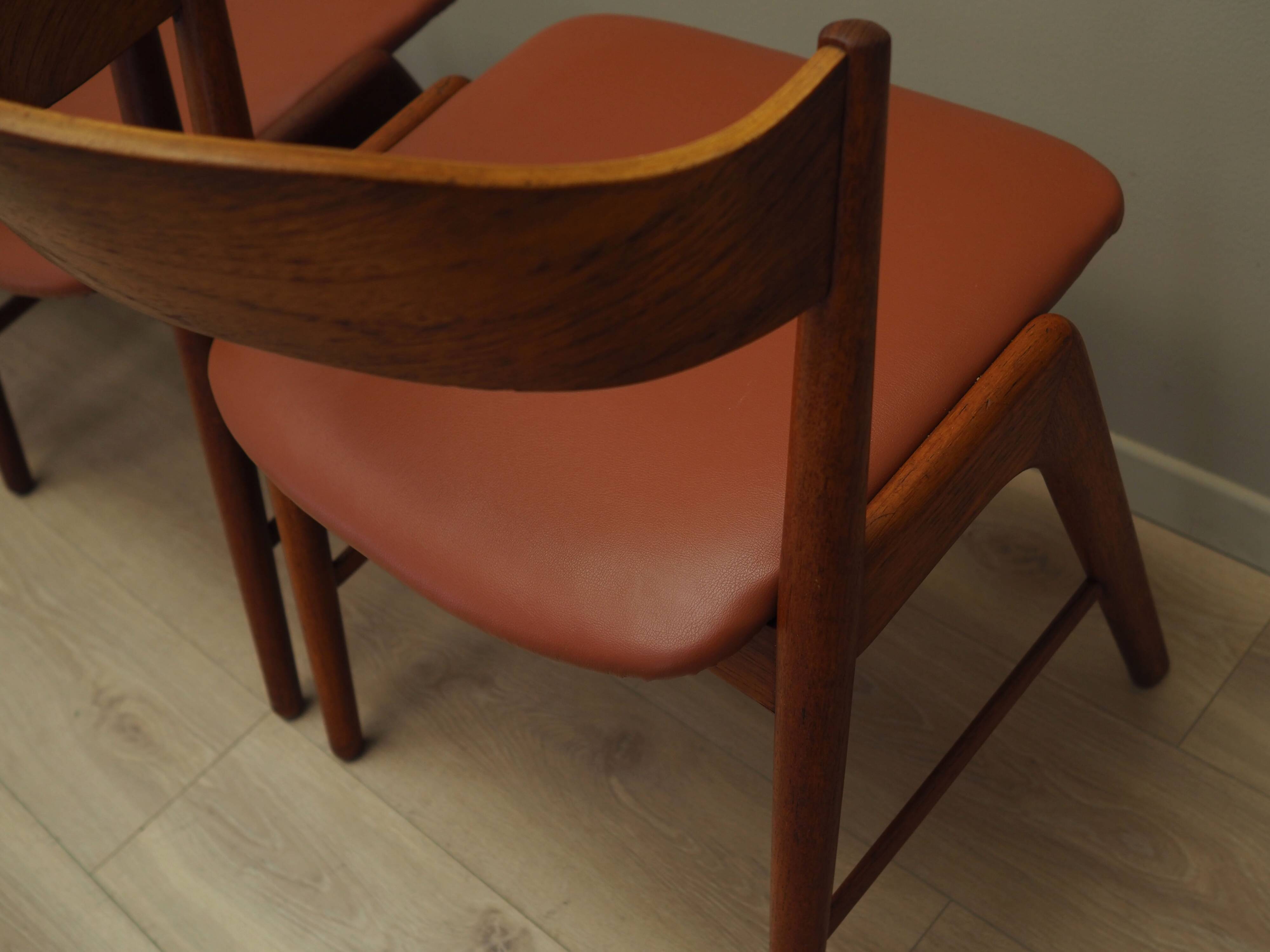 Set of four teak chairs, Danish design, 1970s, manufacture: Korup Stolefabrik
