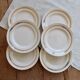 6 plates vintage ivory faience with gold trim