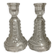 Pair of vintage candlesticks Val Saint Lambert Art Deco