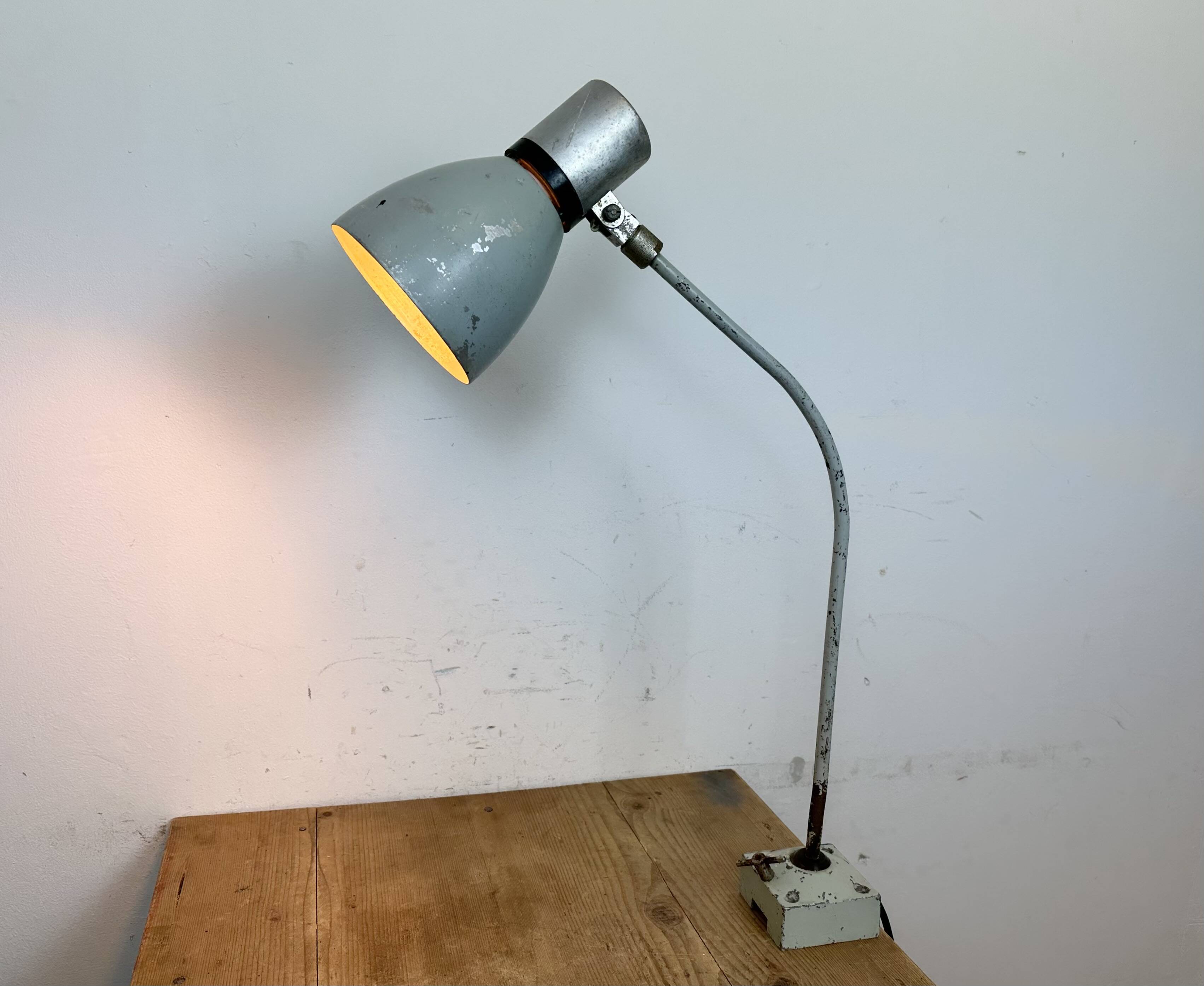 Grey Industrial Table Lamp from Elektrosvit, 1970s