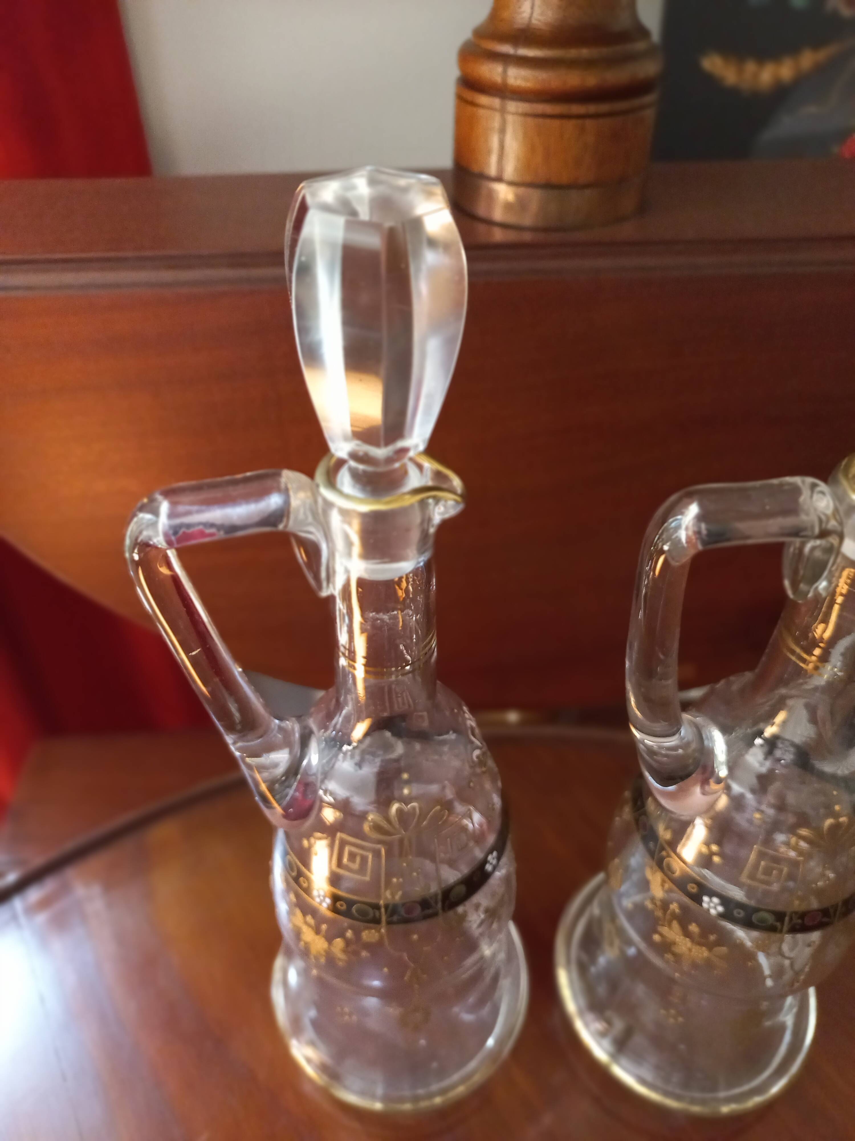 10-piece enameled crystal liqueur set