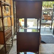 Vintage rattan shelving unit