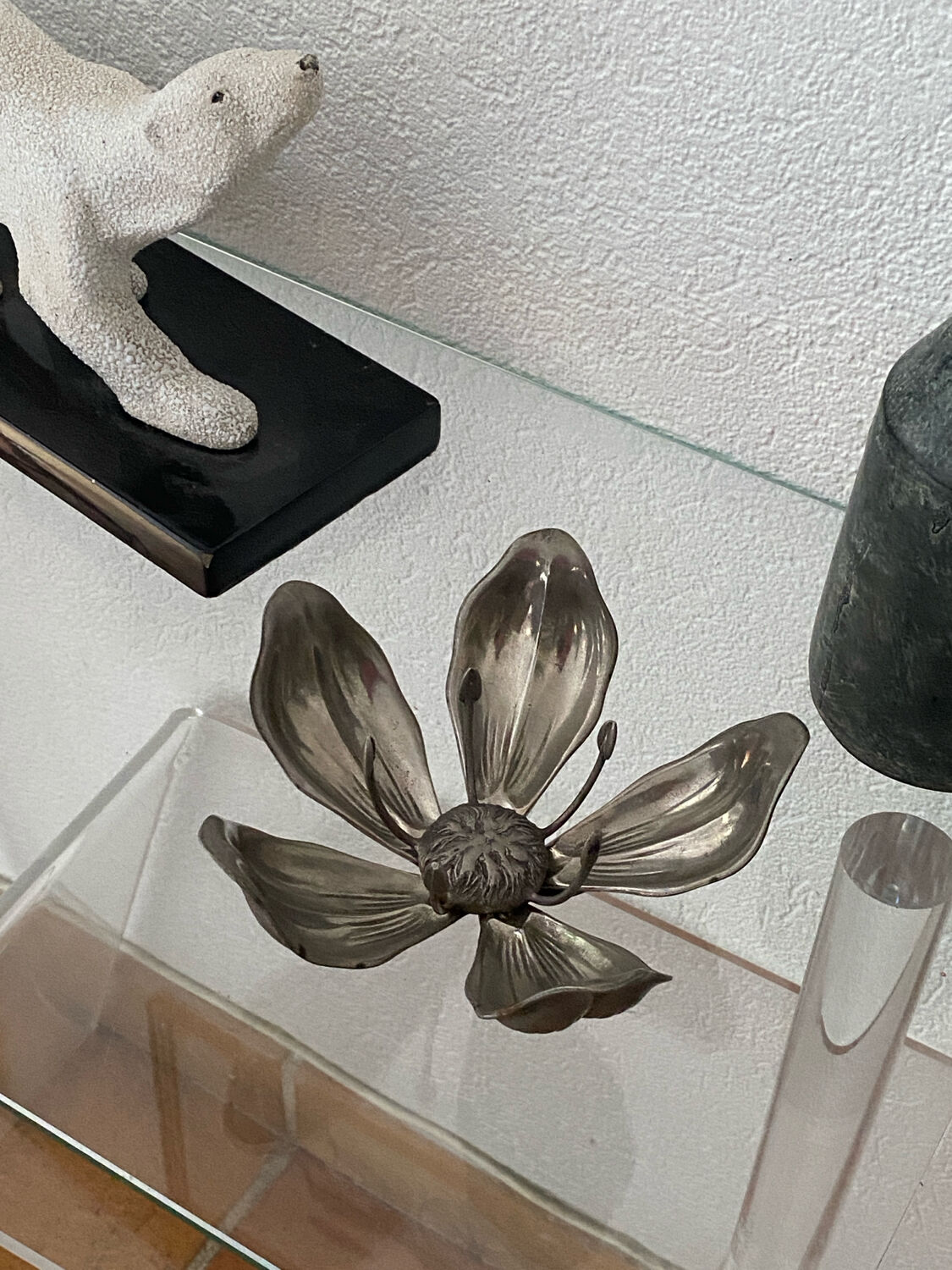 Ashtrays, lotus flower, removable petals, made of metal.