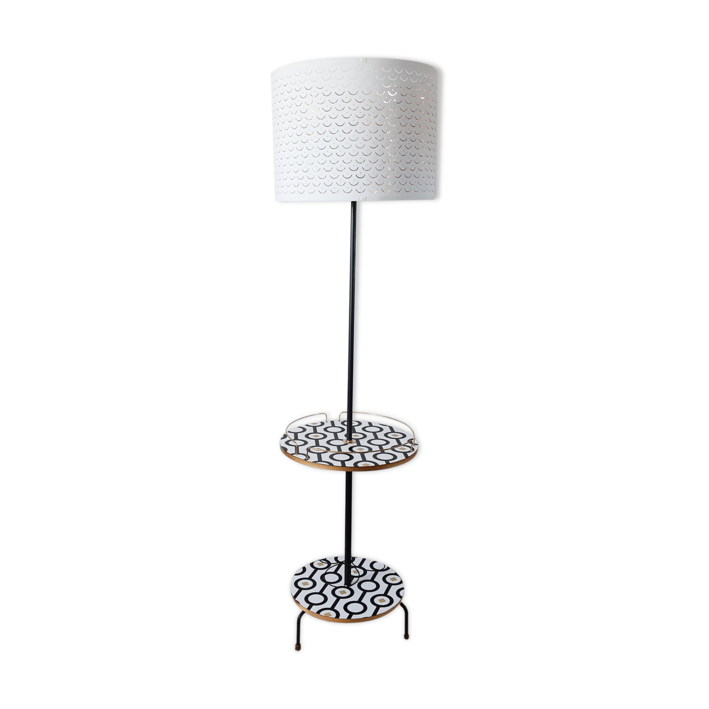 Lampadaire vintage tripode relooké