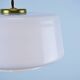 Vintage Mid-Century Baby Blue Glass and Brass Pendant Lamp