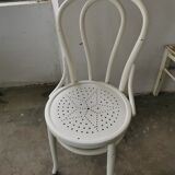 Set of 6 mismatched white chairs