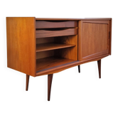 Enfilade scandinave avec portes coulissantes et tiroirs - teck