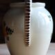 Small double-handled vase in French earthenware – Hand-painted floral decoration