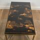 Neoclassical Brass Coffee Table with Lacquered Top Representing