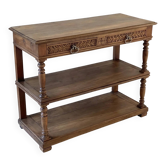 Solid oak console in Henri II style