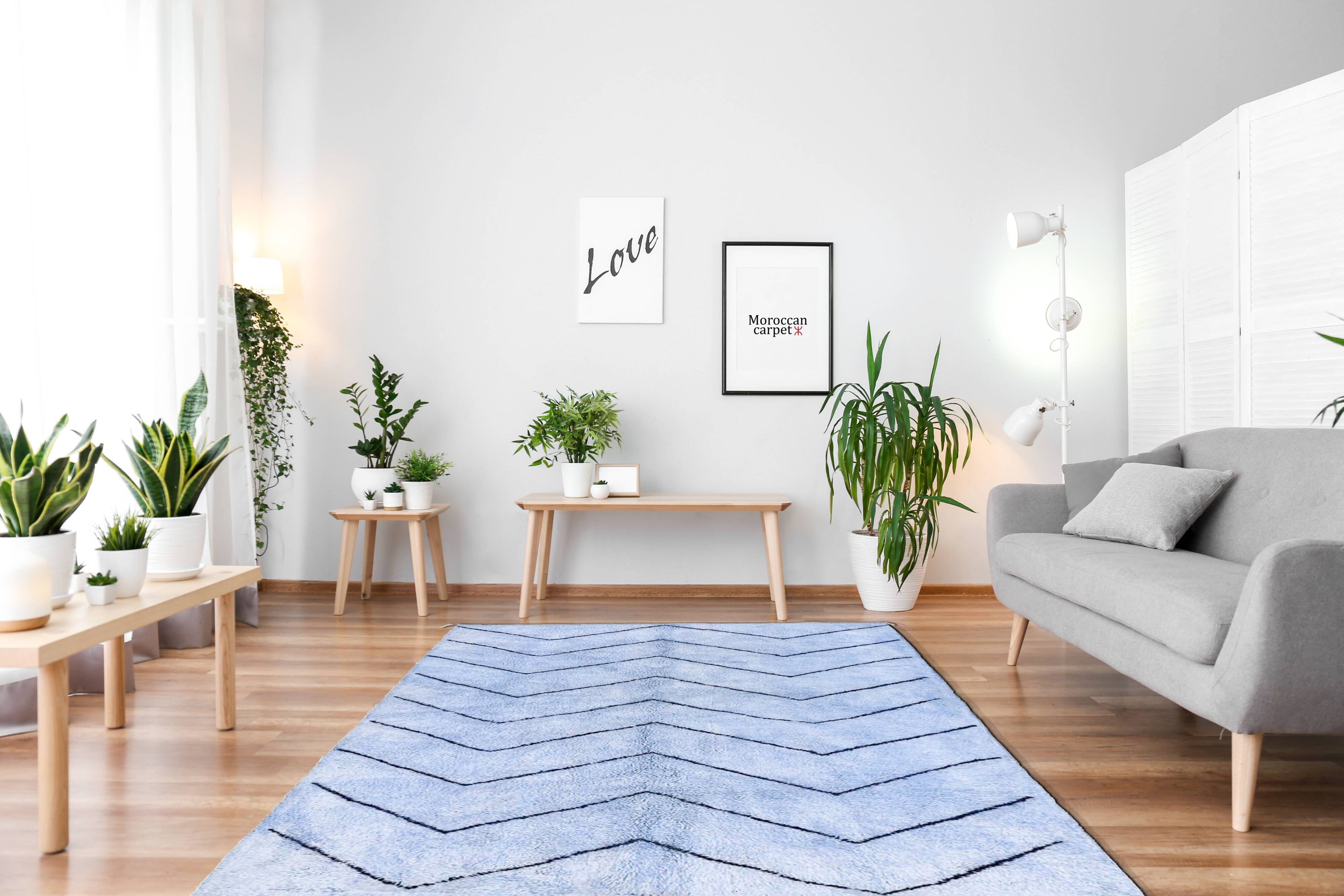 Modern Moroccan carpet blue contemporary art  240x340cm