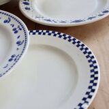 6 mismatched vintage blue and white earthenware dinner plates – Lot Marl