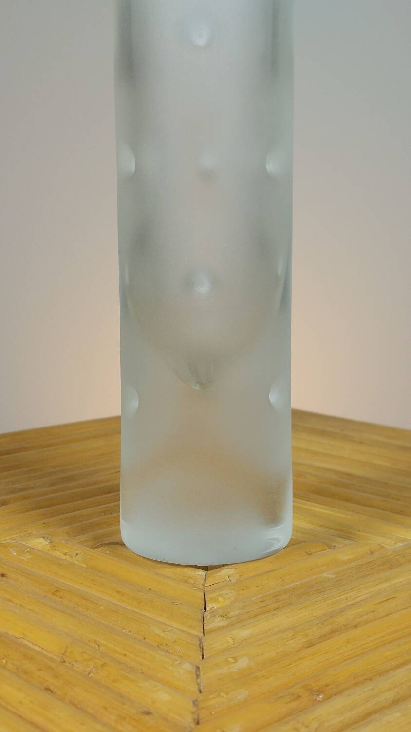 Frosted artisanal vintage glass vase