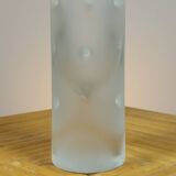 Frosted artisanal vintage glass vase