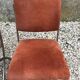 Suite of 4 vintage orange chairs 1970 steel and suede