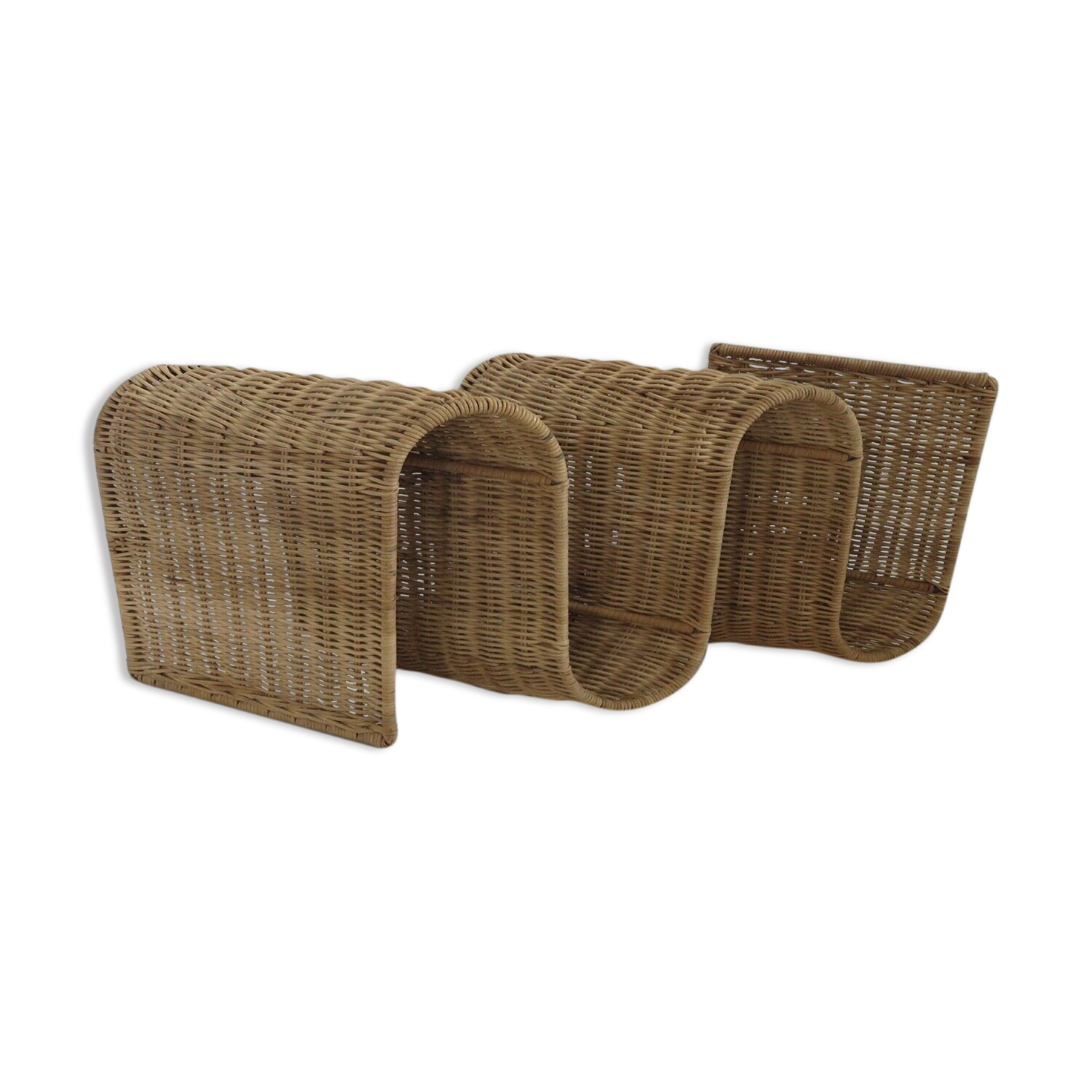 Door magazines wall in rattan Italy 70s