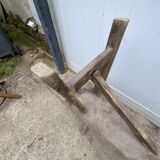 Pair of solid wood farmhouse benches 220cm for rustic farmhouse table.