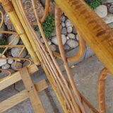 Lit de bébé en rotin années 50