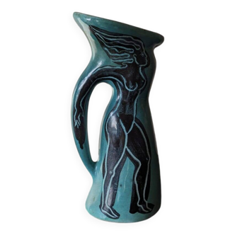 Ceramic pitcher by Jacques Sagan in Vallauris