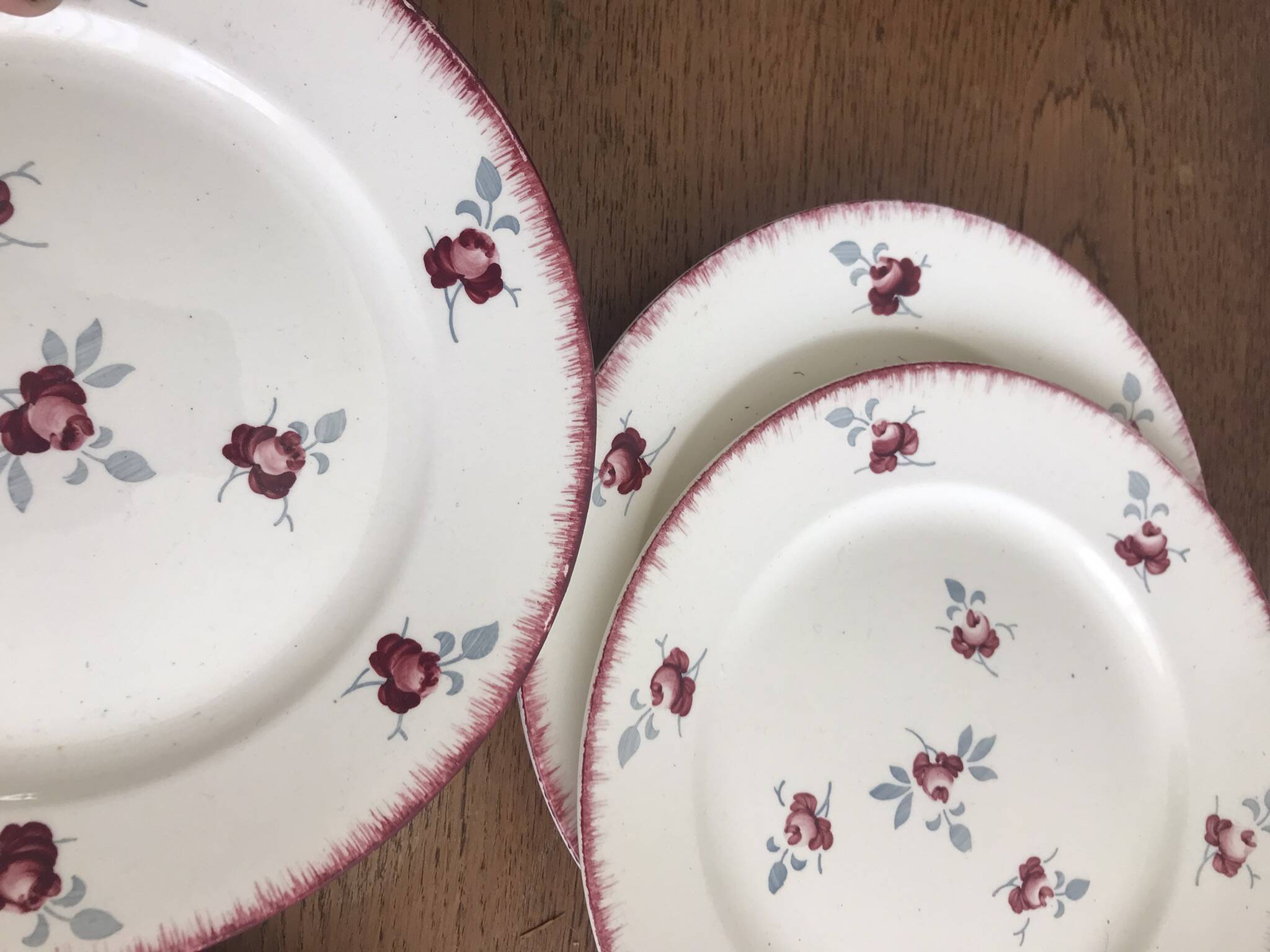 Set of 6 flat plates Luneville model Senlis