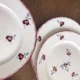 Set of 6 flat plates Luneville model Senlis
