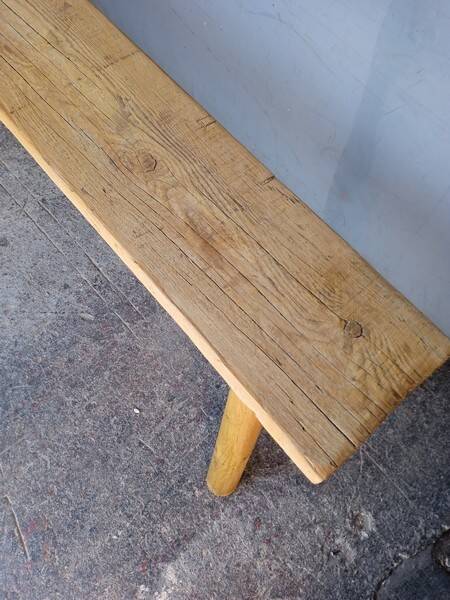 Bench 140 cm old solid wood with patina